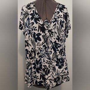 Bechamel Black and Blue Floral Blouse